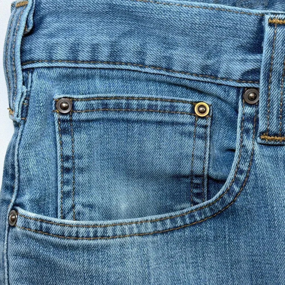 CARHARTT Rugged Flex Distressed Straight Leg Denim Blue Jeans 32 x 34